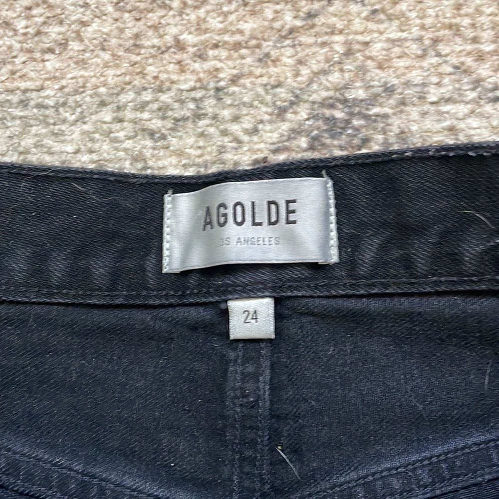 Agolde Black High Rise Shorts - Picture 2 of 4